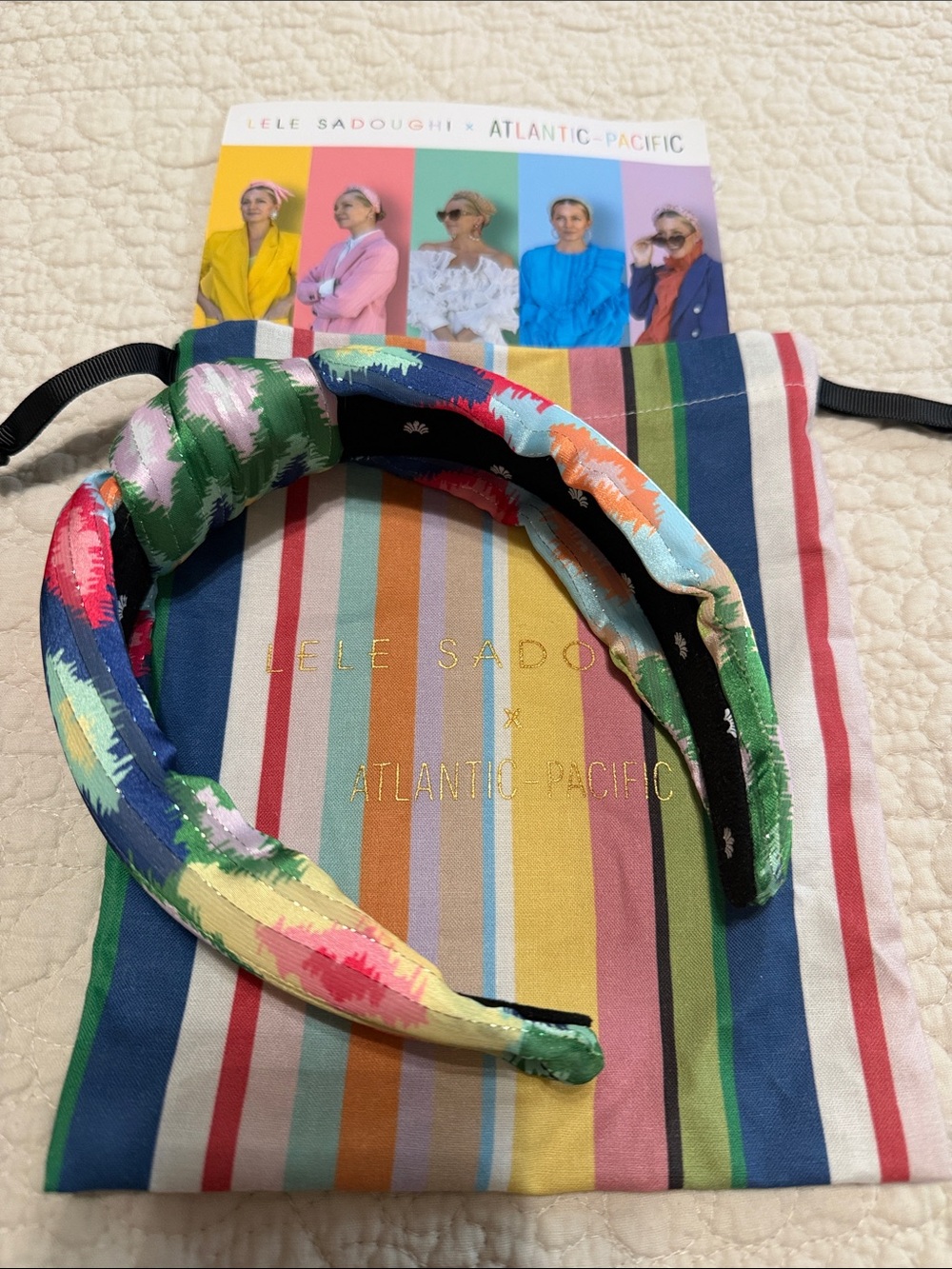 Lele Sadoughi x Atlantic Pacific Multicolor Knotted Headband - Picture 2 of 3